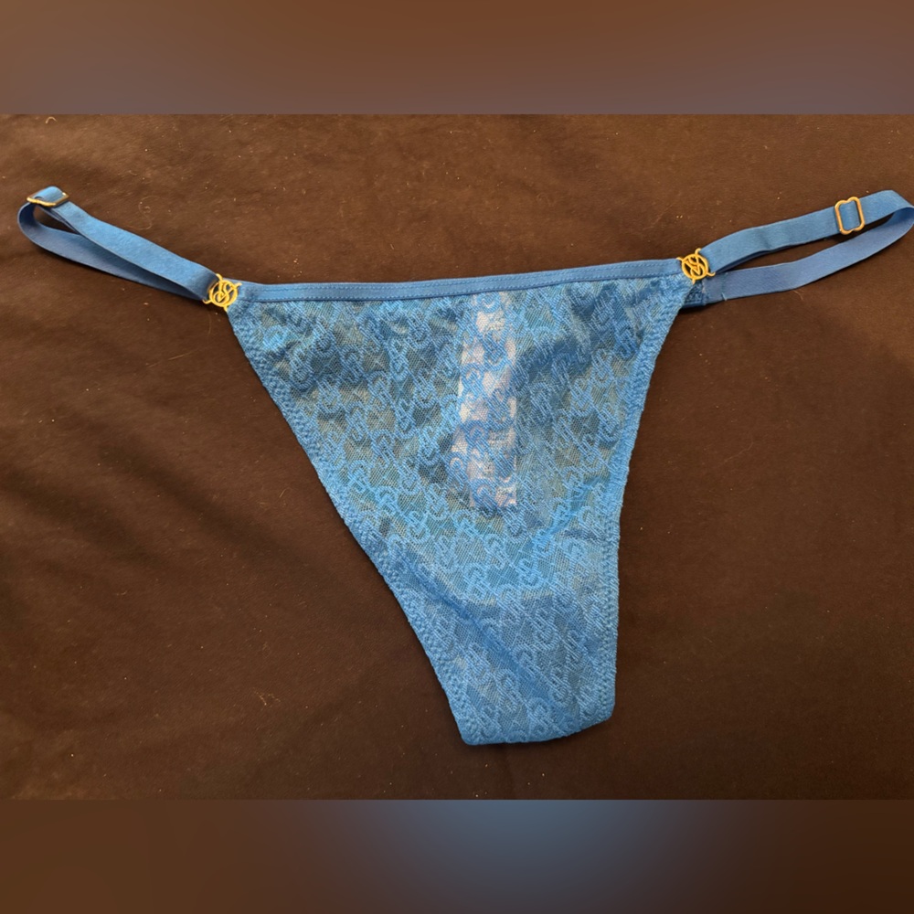 Victoria's Secret Bright Blue Underwear with Gold Accent